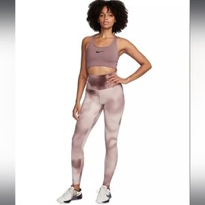 New Nike Smokey Mauve Tight Fit Full Length Leggings Size XS